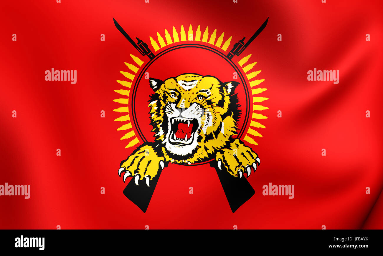 Bandiera del Tamil Eelam. Close up. Foto Stock