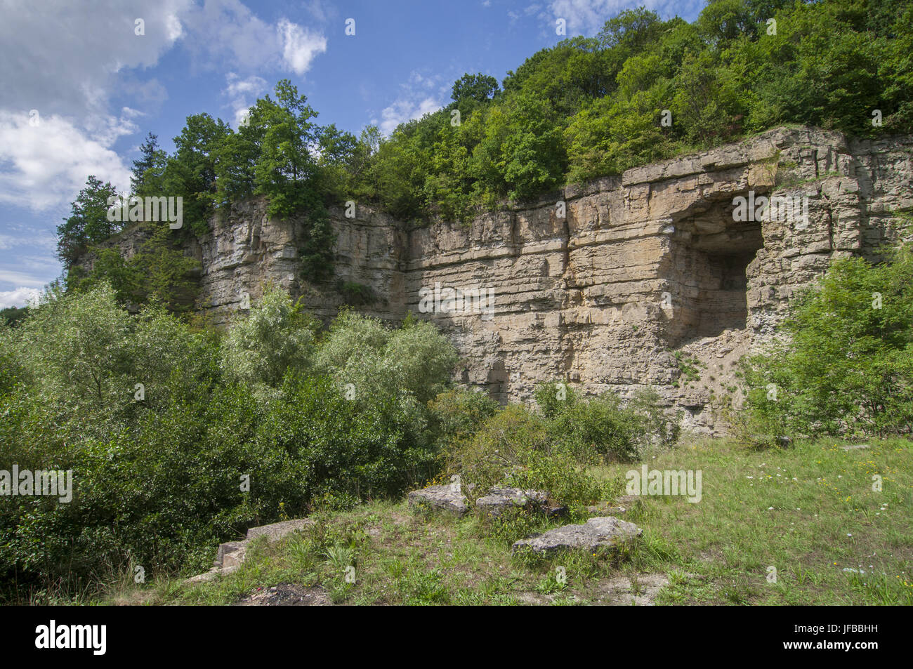 Pietra di cava in Schwaebisch Hall, Germania Foto Stock