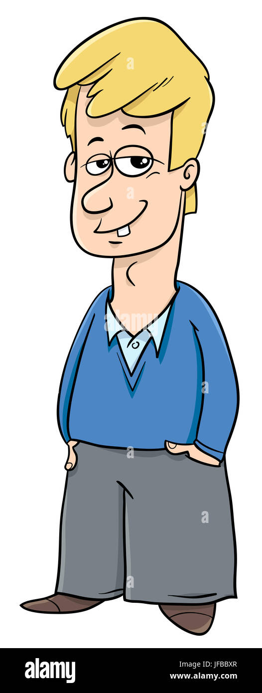 Giovane uomo cartoon illustrazione Foto Stock