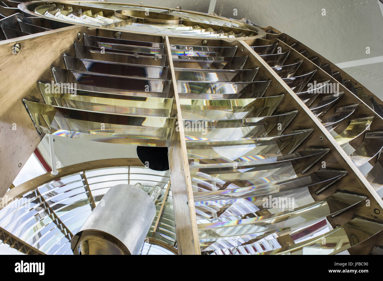 Luce di un faro da vicino Foto Stock