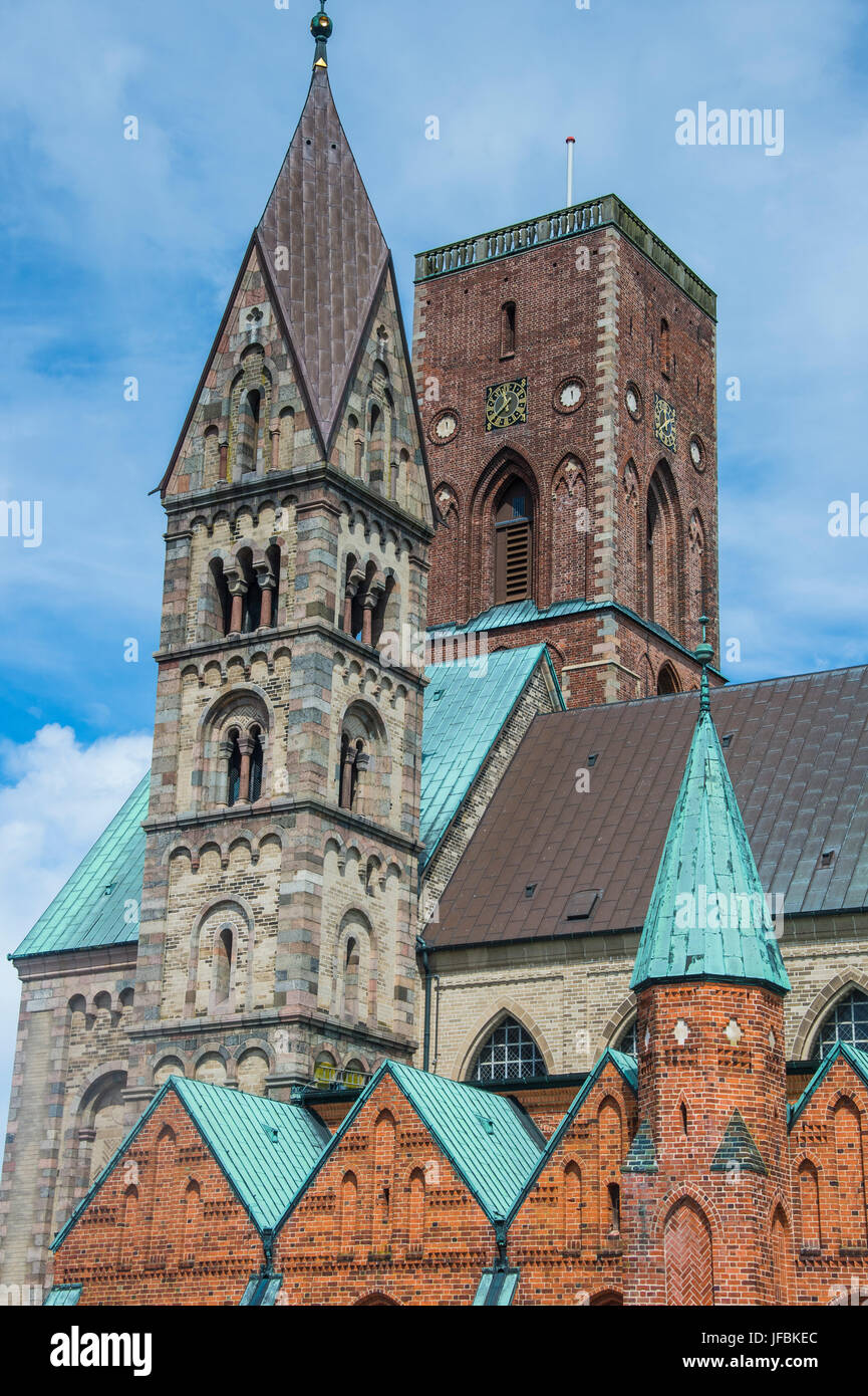 Nostra Signora Maria cattedrale, Ribe, Danimarca più antichi della città superstite, nello Jutland, Danimarca Foto Stock