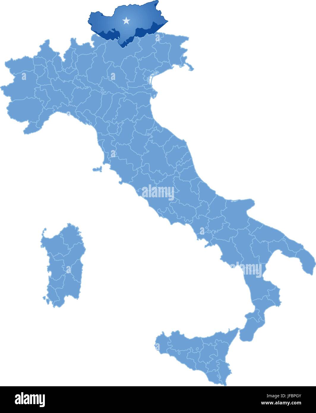 Mappa d'Italia, Bolzano Illustrazione Vettoriale