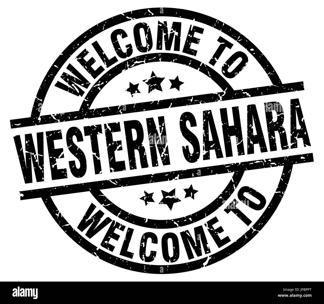 Benvenuti al Sahara occidentale timbro nero Illustrazione Vettoriale