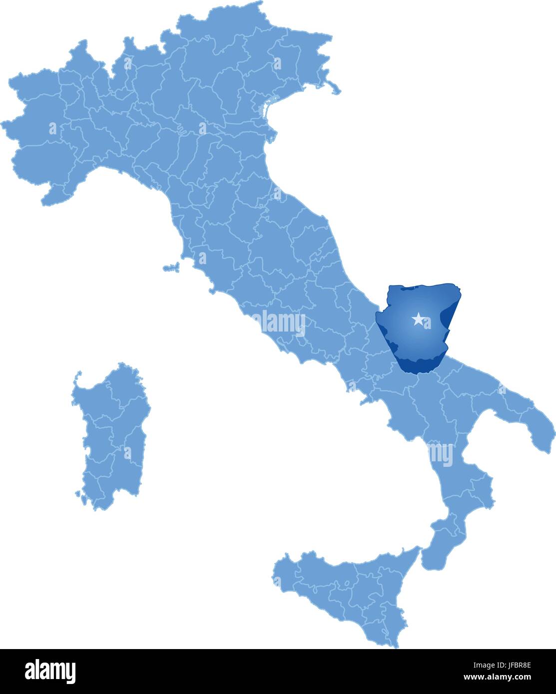 Mappa di Italia, Foggia Illustrazione Vettoriale