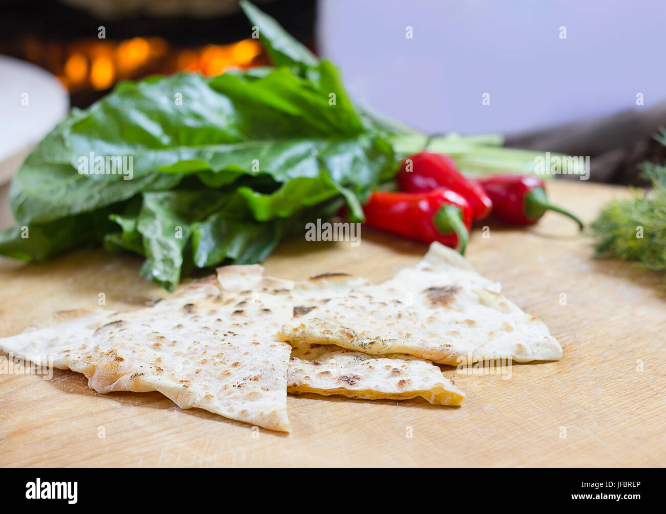 Aneto, formaggio e frittelle di patate Foto Stock