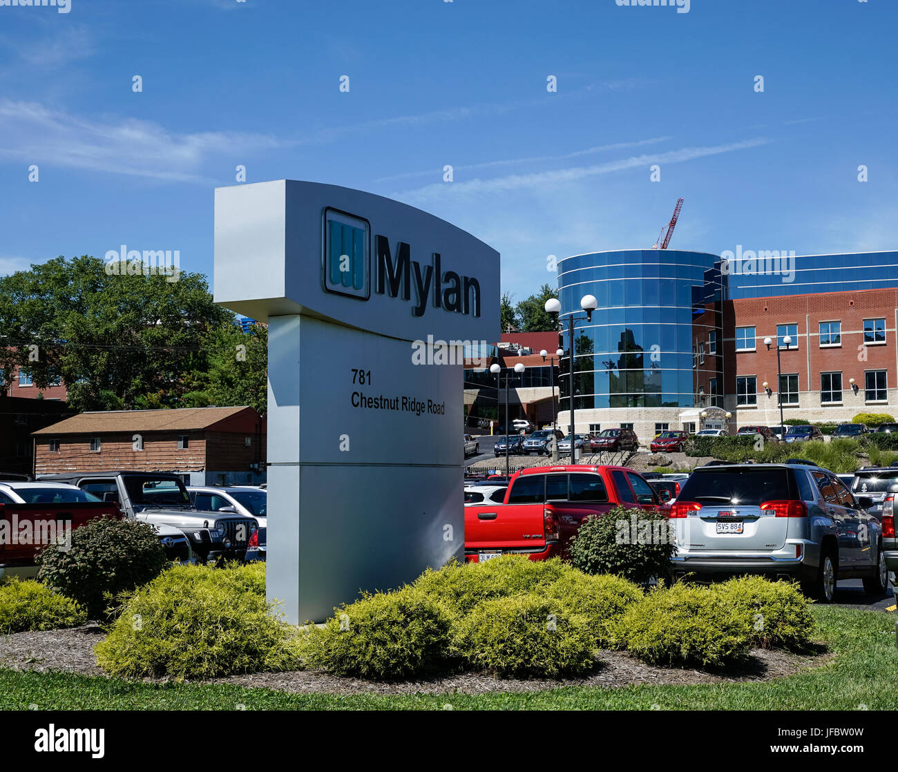 MORGANTOWN West Virginia, Stati Uniti d'America - 30 agosto: Esterno del farmaco Mylan impianto di fabbricazione su agosto 30, 2016 a Morgantown WV. Mylan è nelle notizie di postare Foto Stock