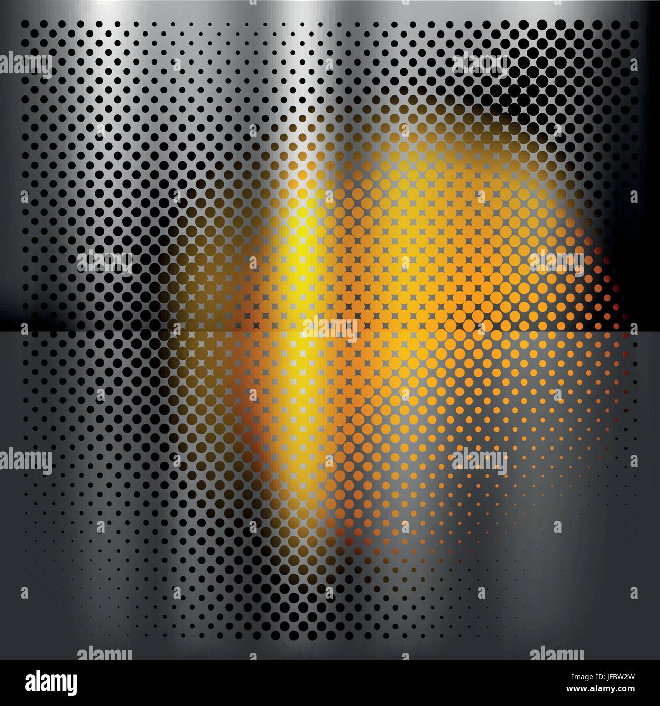 Argento, acciaio, punti, mesh, metallico, giallo, argento, acciaio, quadrato, punti, bagliore, Illustrazione Vettoriale