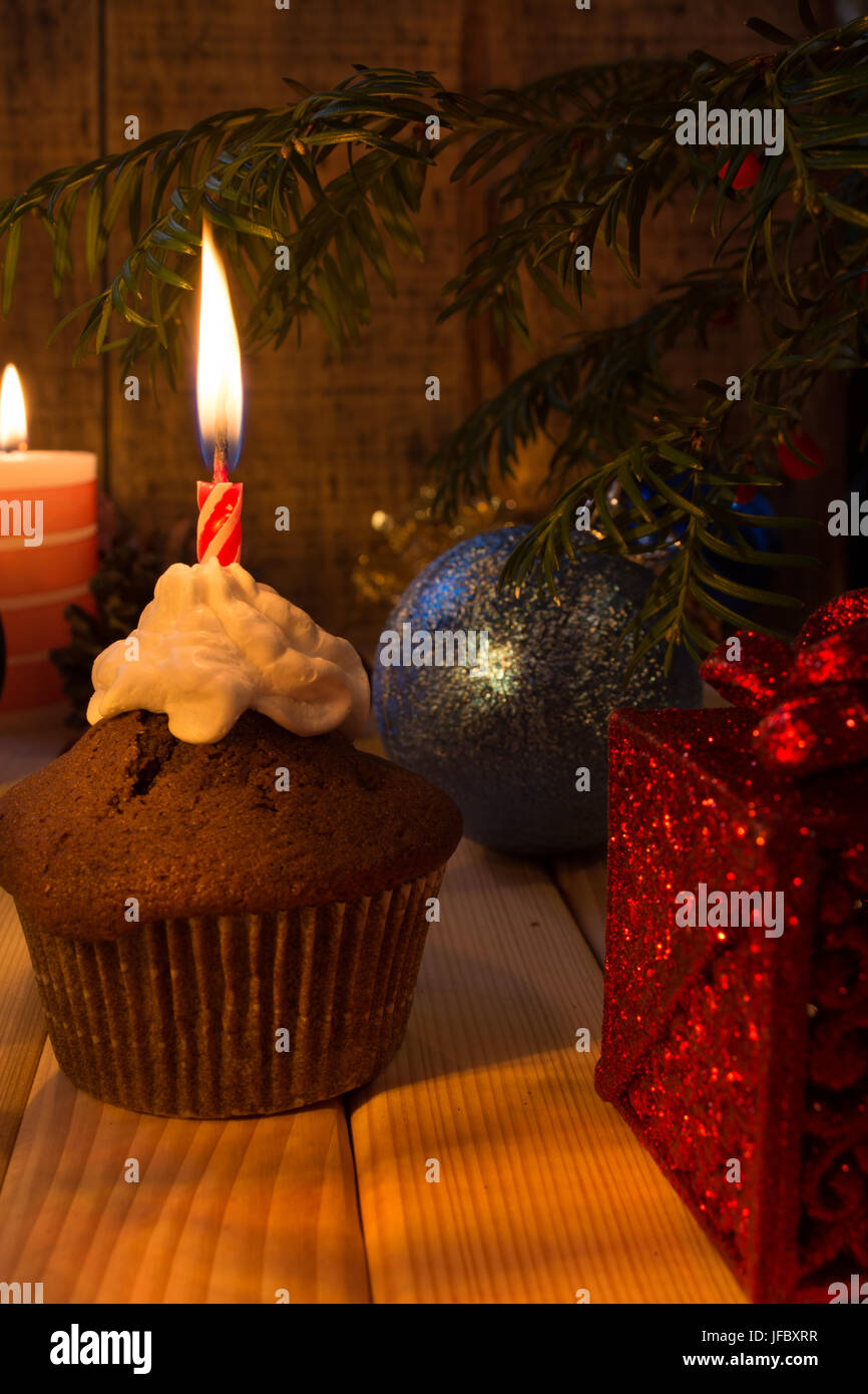 Muffin alla vigilia di Natale Foto Stock