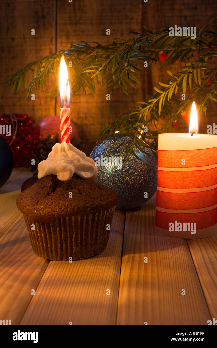Muffin alla vigilia di Natale Foto Stock