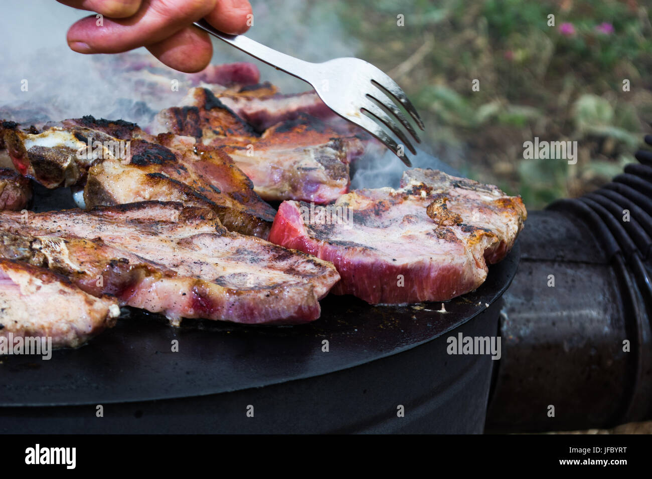 Cuocere in forno a legna Foto Stock