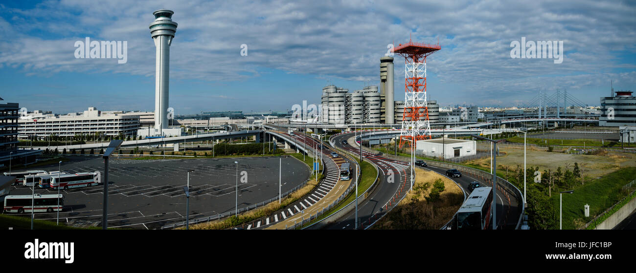 Panorama di Haneda di Tokyo. Foto Stock
