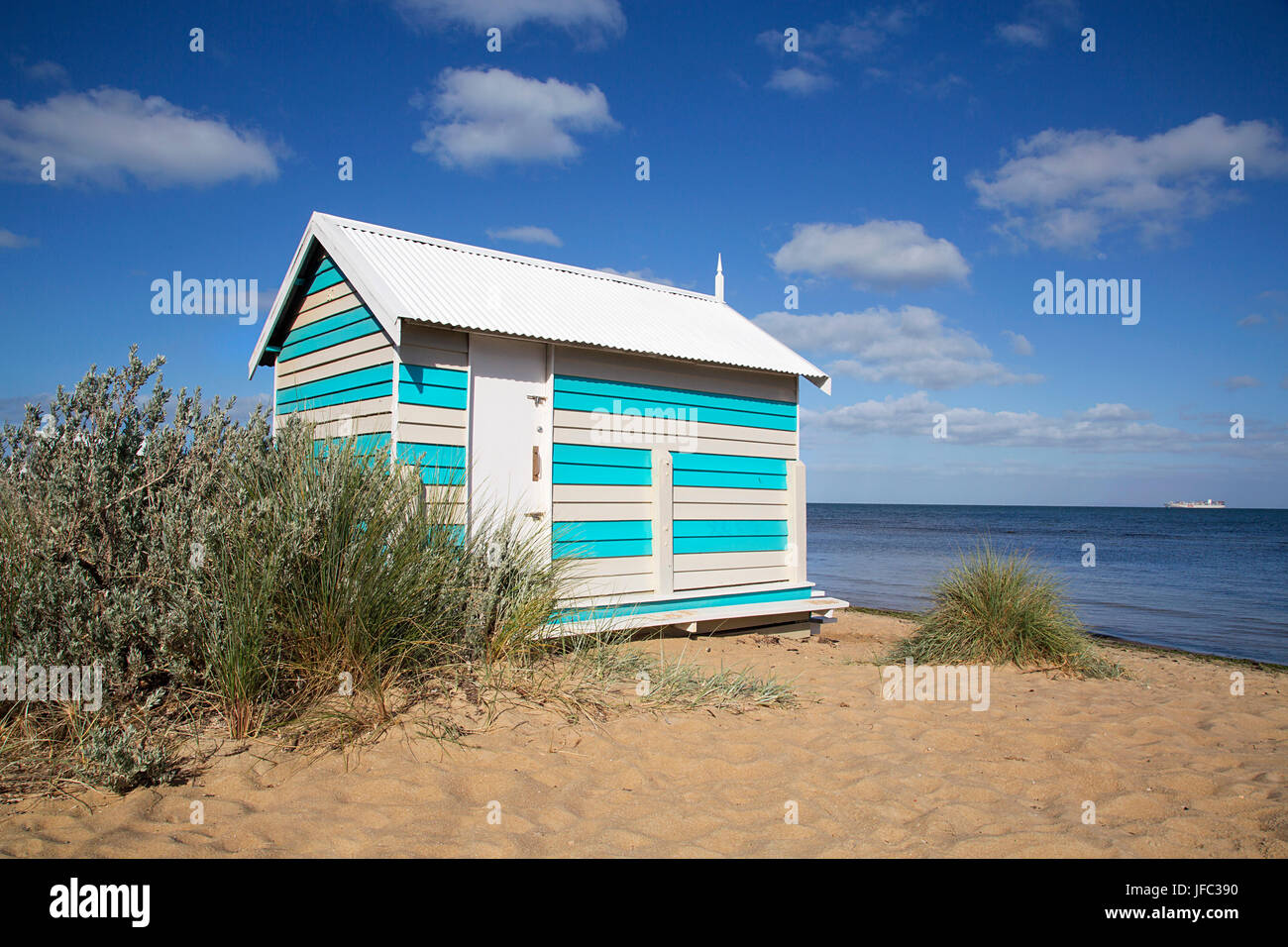 La spiaggia di Brighton capanne - Melbourne, Australia Foto Stock