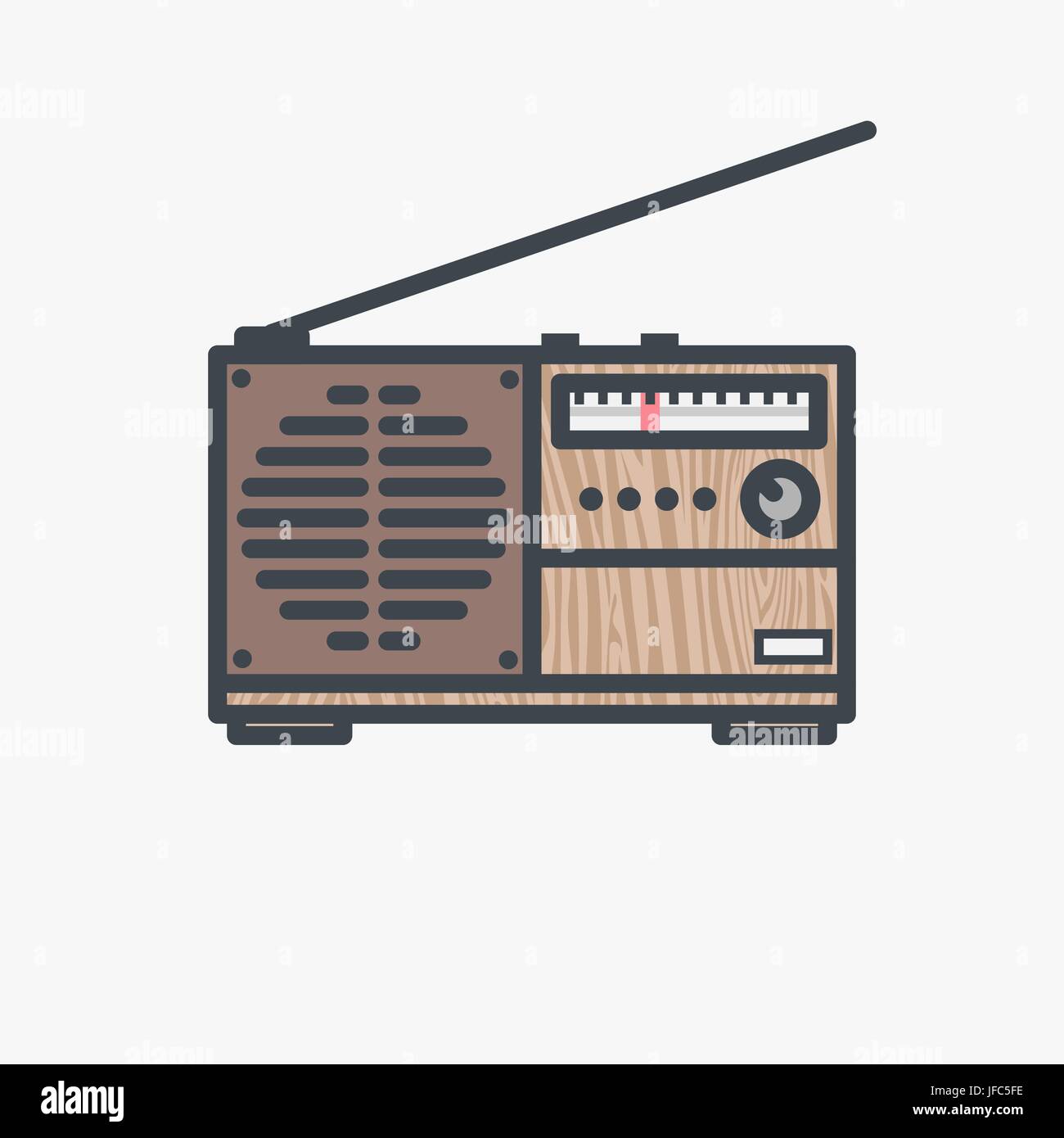 Retrò ricevitore radio FM Illustrazione Vettoriale