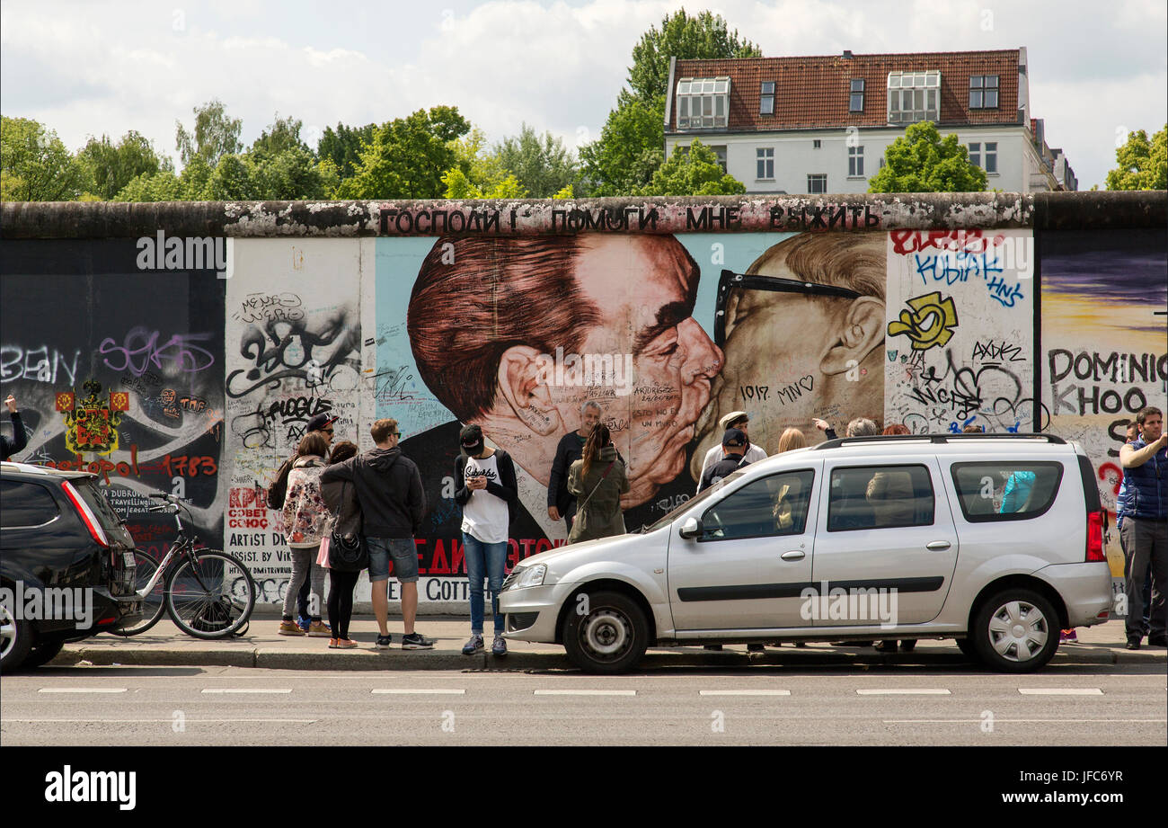 La Eastside Gallery Berlin Foto Stock