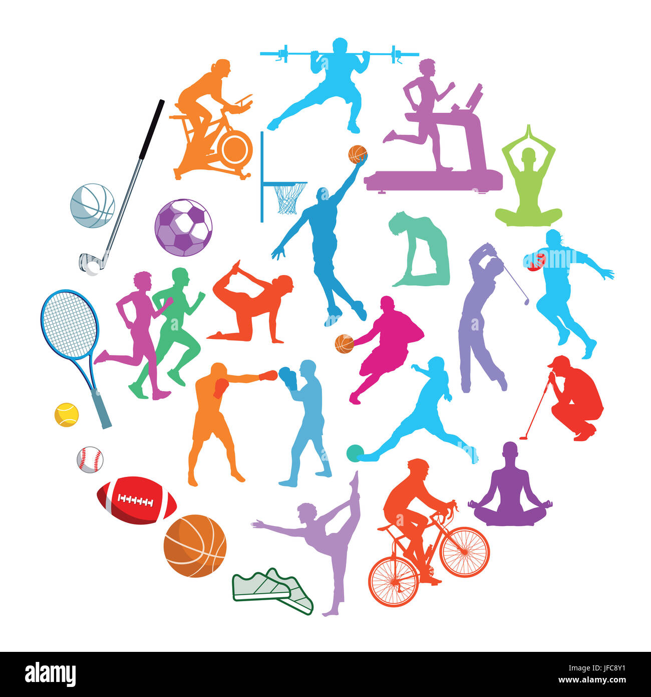 Sport azione collezione Illustrazione Foto Stock