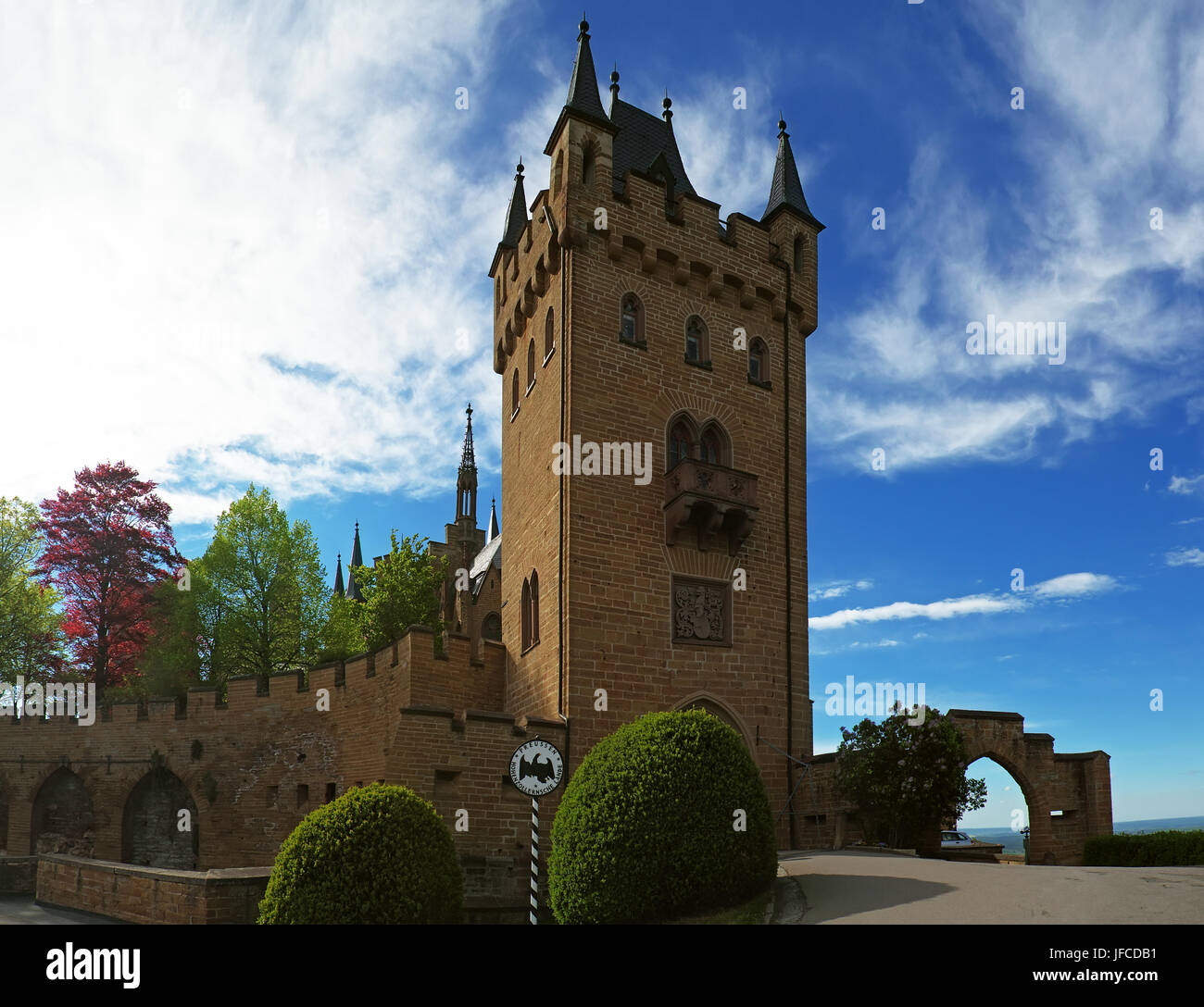 Torre di Porta - Castello Hohenzollern Foto Stock