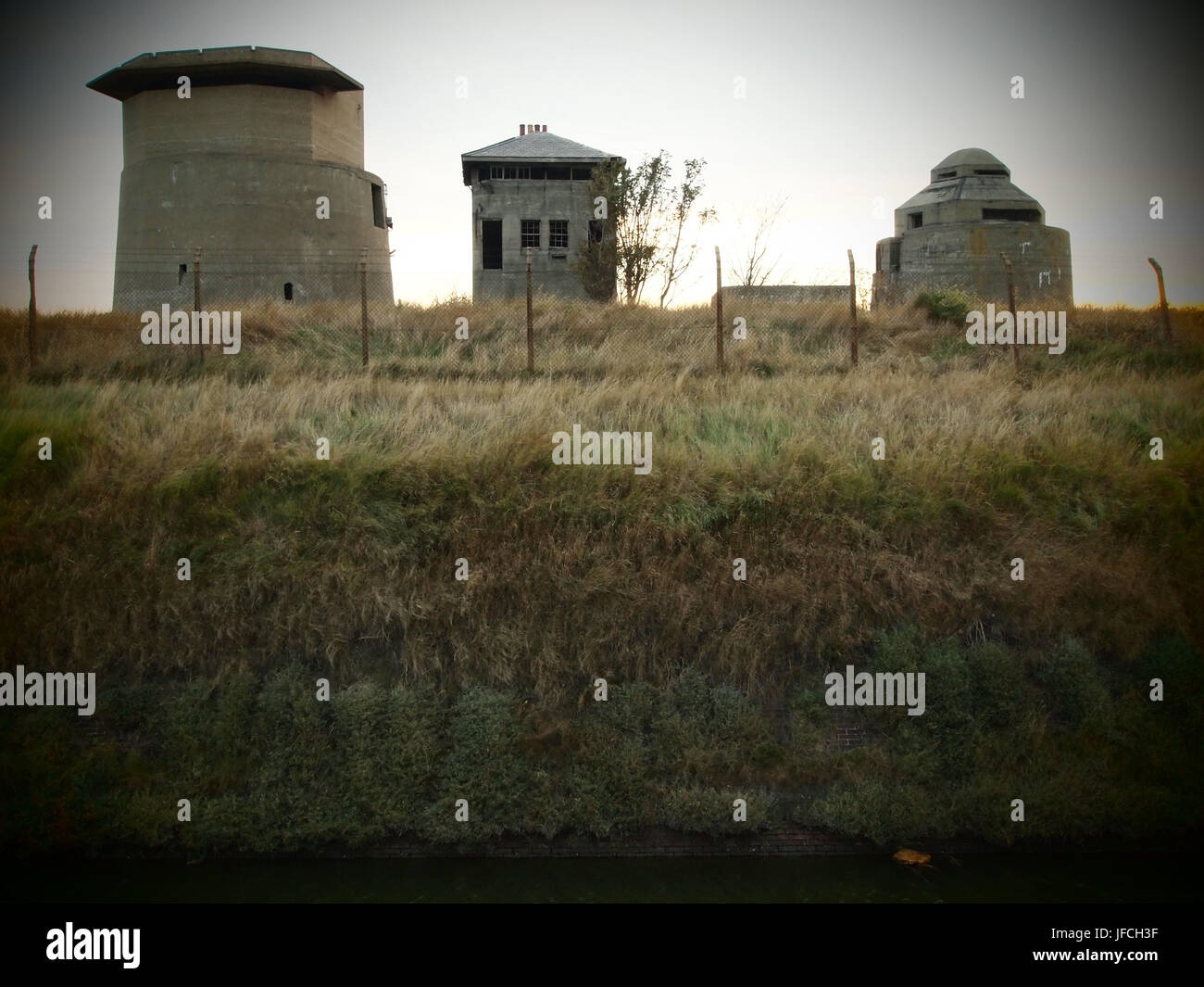 Vecchie fortificazioni difensive a Sheerness, Kent. Foto Stock