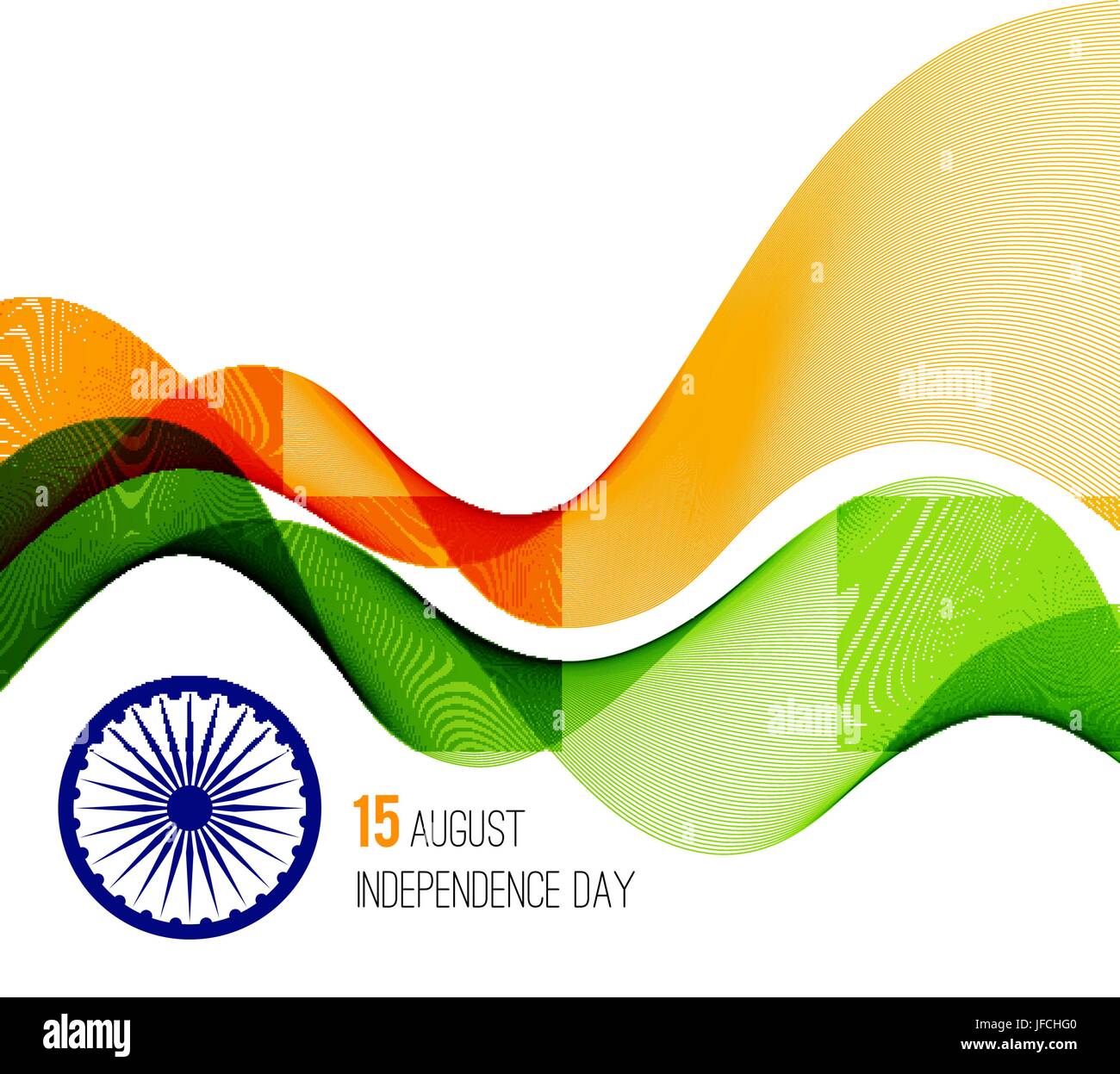 Indian Independence Day concetto sfondo con Ashoka ruota. Illustrazione Vettoriale Illustrazione Vettoriale