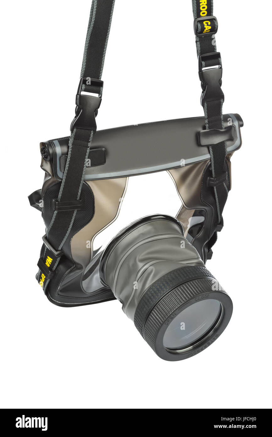 Custodia impermeabile per videocamera Foto Stock