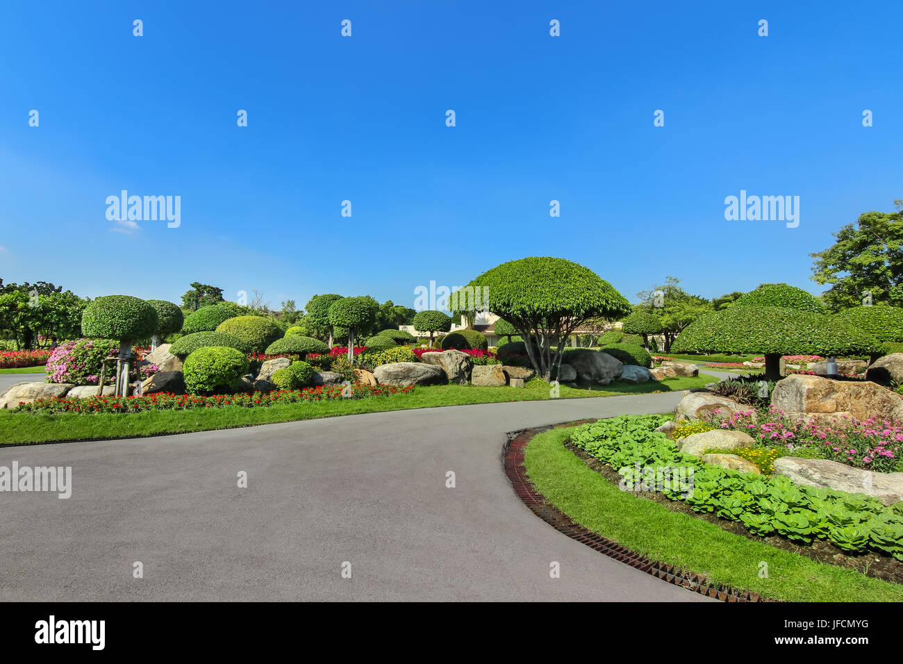 Nel giardino, bellissimo parco panoramico in Thailandia Foto Stock