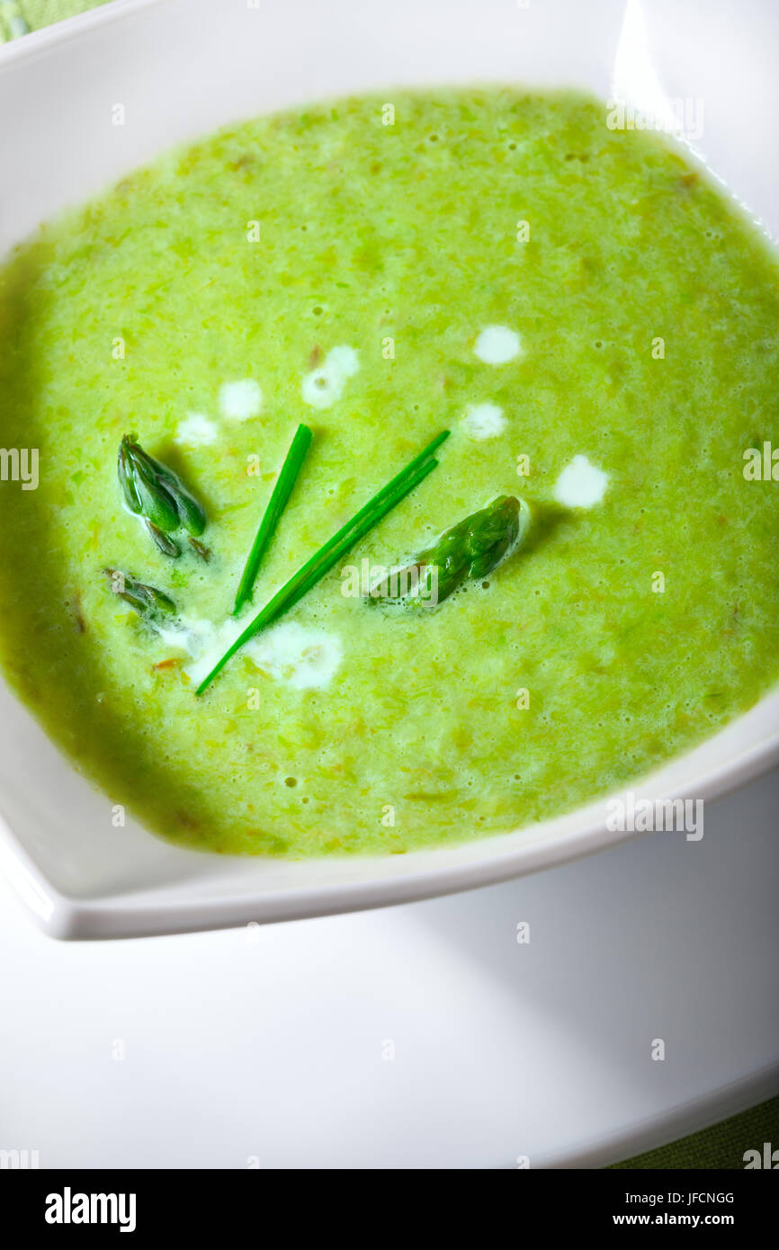 Asparagi minestra di crema Foto Stock