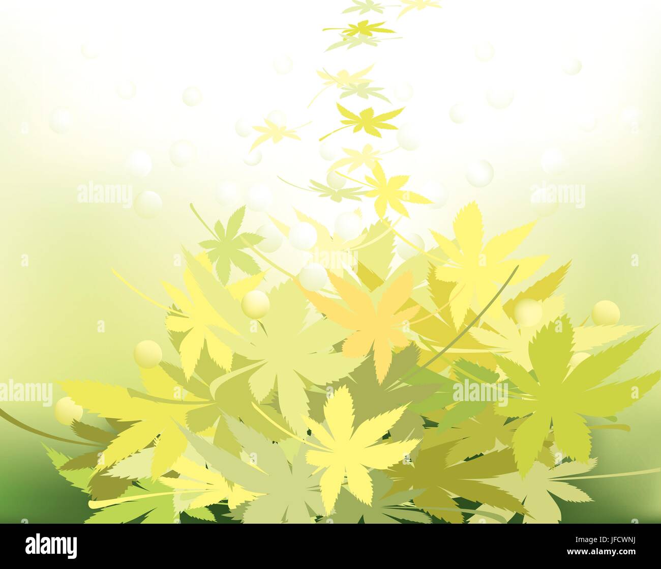 In autunno le foglie di acero con diverse tonalità di colori Illustrazione Vettoriale