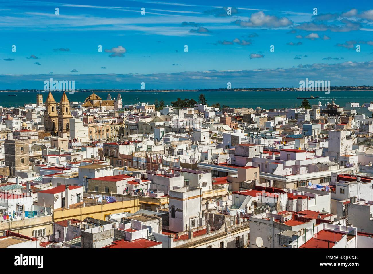 Panorama di Cadiz, Spagna Foto Stock