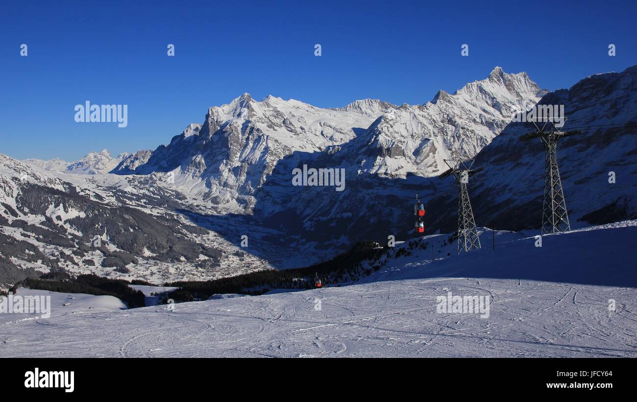 Giornata di sci in Grindelwald Foto Stock