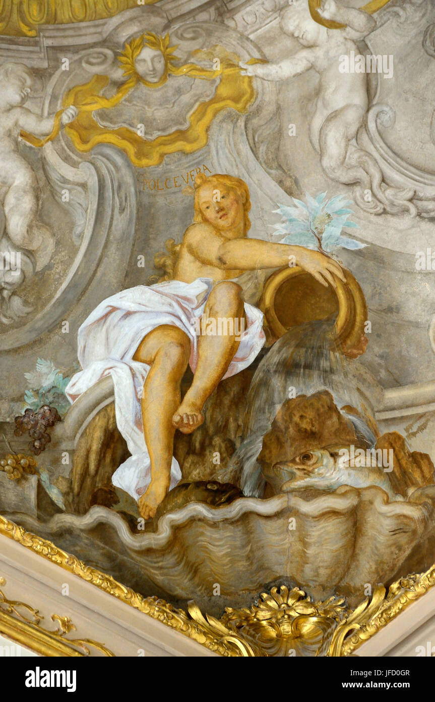 In Italia, la Liguria, Genova, Via del Campo, Palazzo Cesare Palazzo Durazzo, theone dei Palazzi dei Rolli, classificato come patrimonio mondiale dall' UNESCO Foto Stock