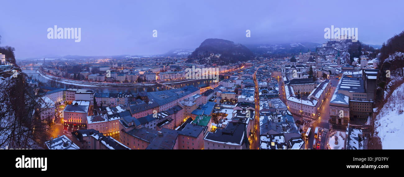 Salzburg Austria in inverno Foto Stock