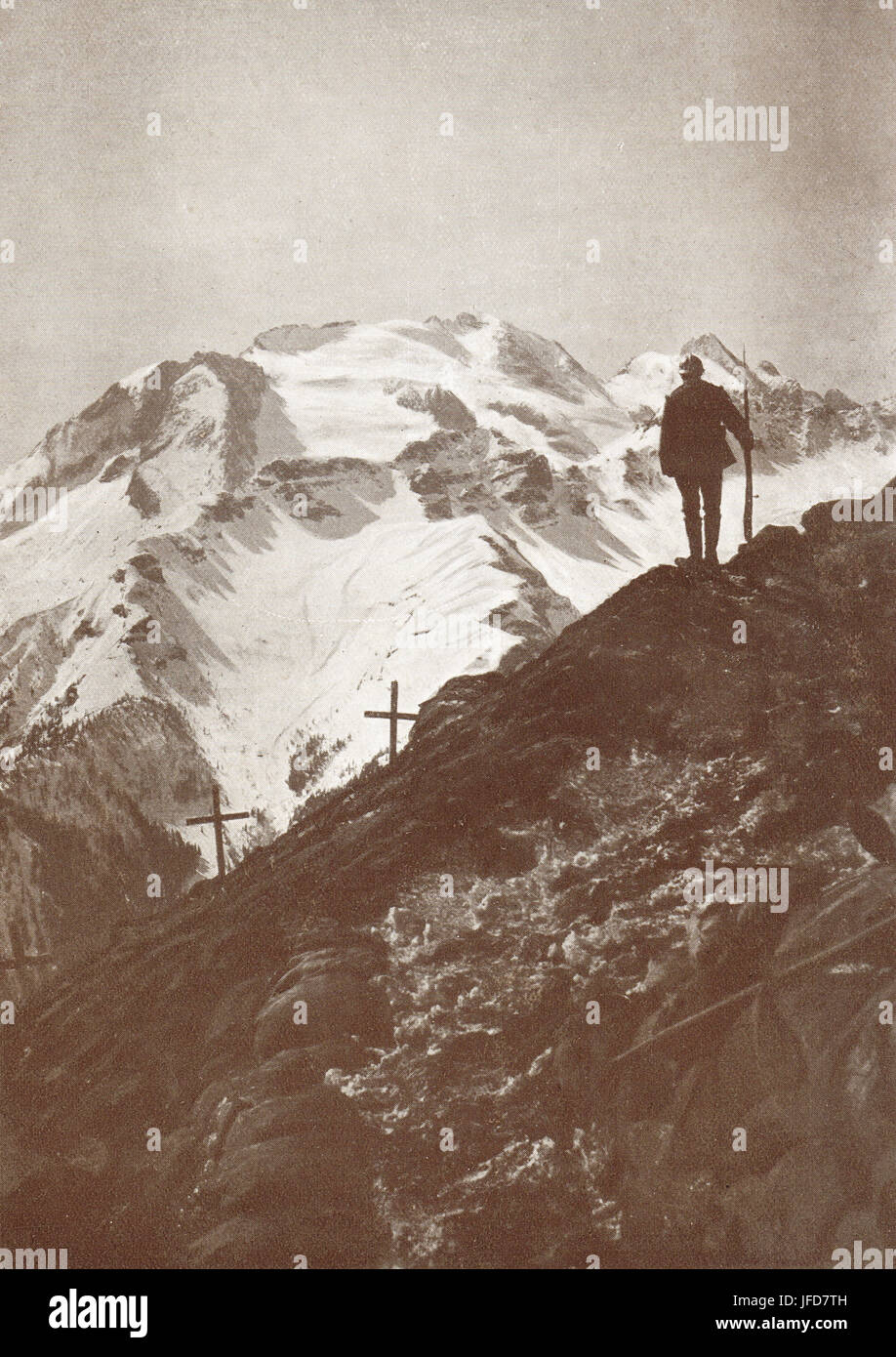 Sentinella, frontiera Alpino Col di Lana 1917 Foto Stock