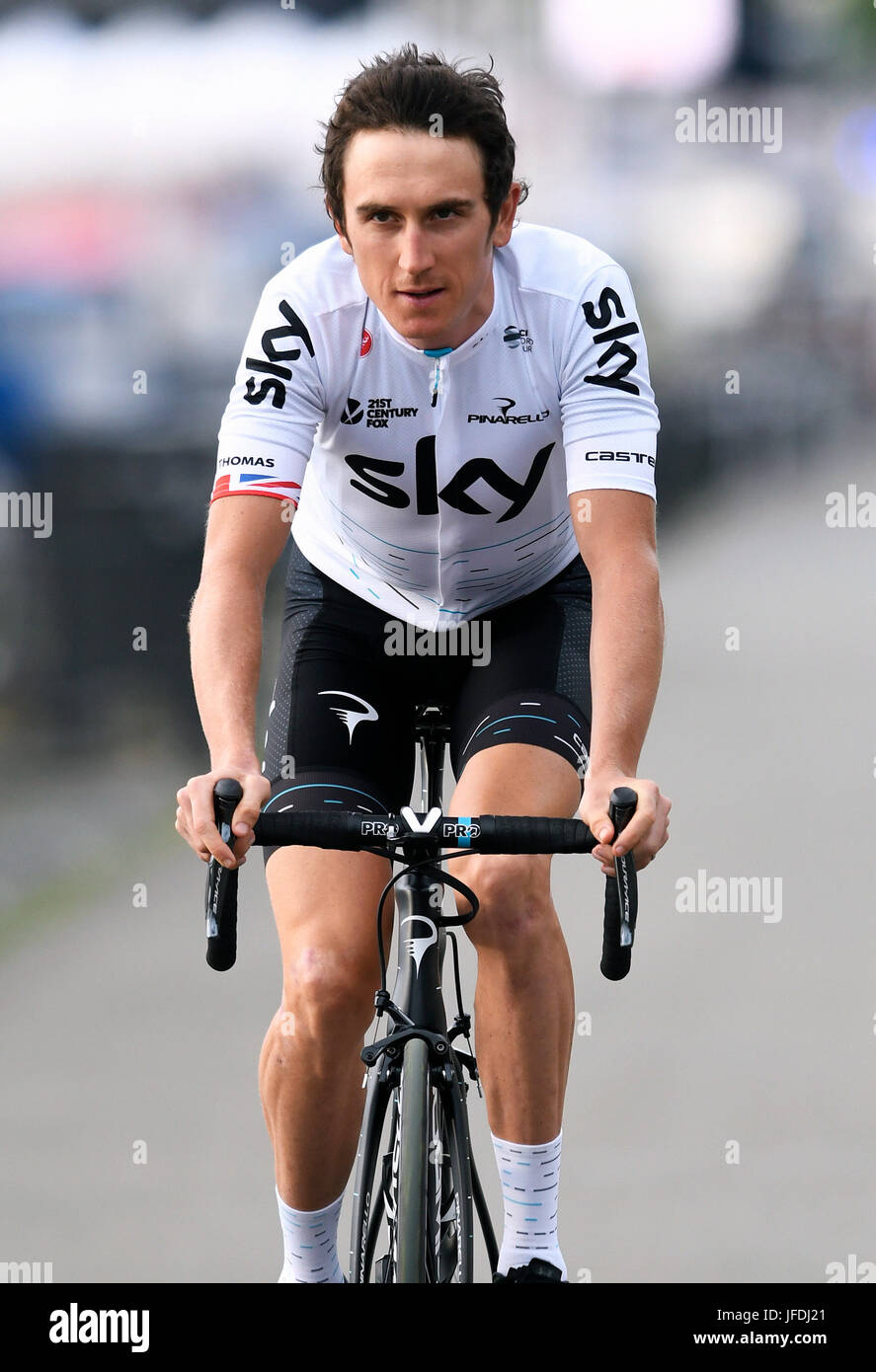 104. Tour de France, Grand partono, Team-Presentation: Geraint Thomas (GBR) Team Sky. Foto Stock