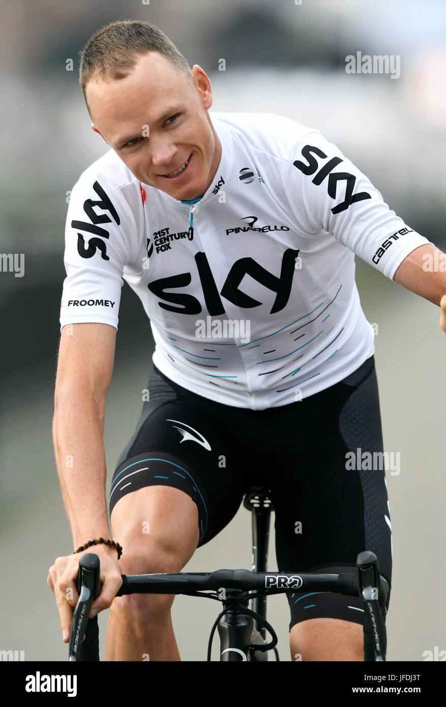 104. Tour de France, Grand partono, Team-Presentation: Chris Froome (GBR) Team Sky. Foto Stock