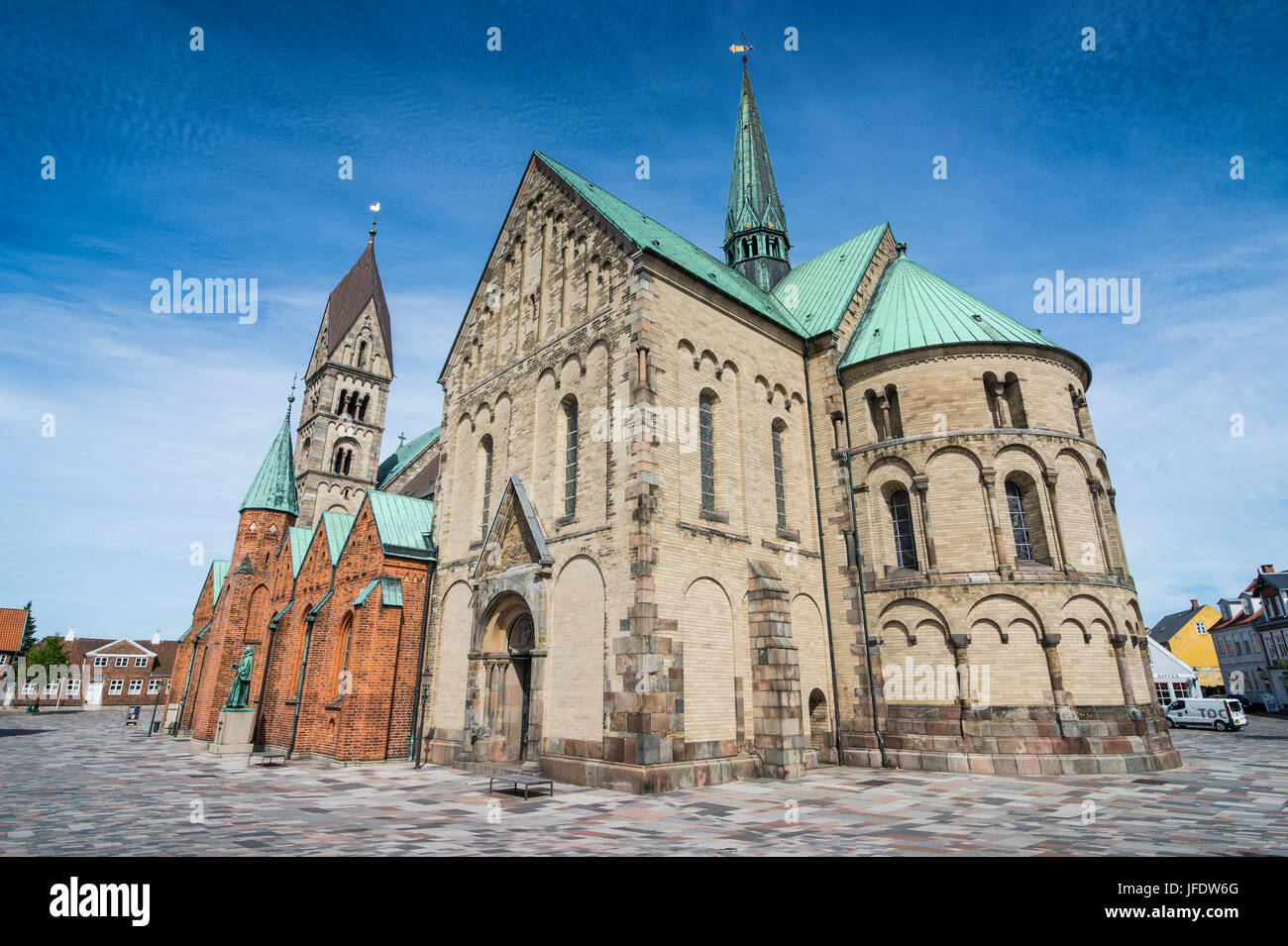 Nostra Signora Maria cattedrale, Ribe, Danimarca più antichi della città superstite, nello Jutland, Danimarca Foto Stock