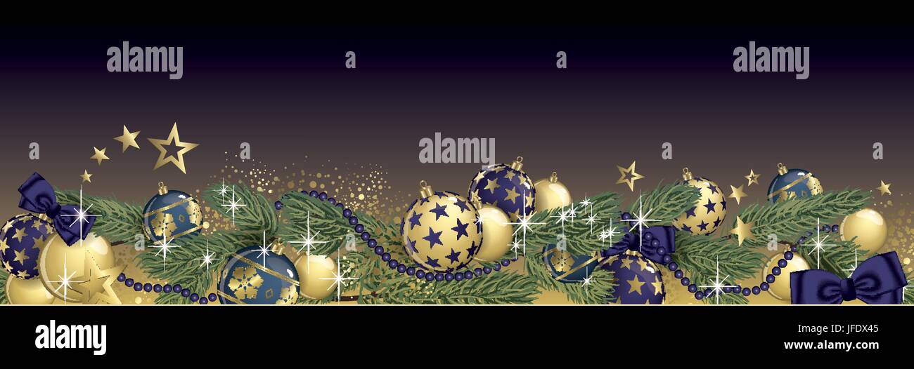 Ghirlanda di Natale glitter e pieno di banner di vettore Illustrazione Vettoriale