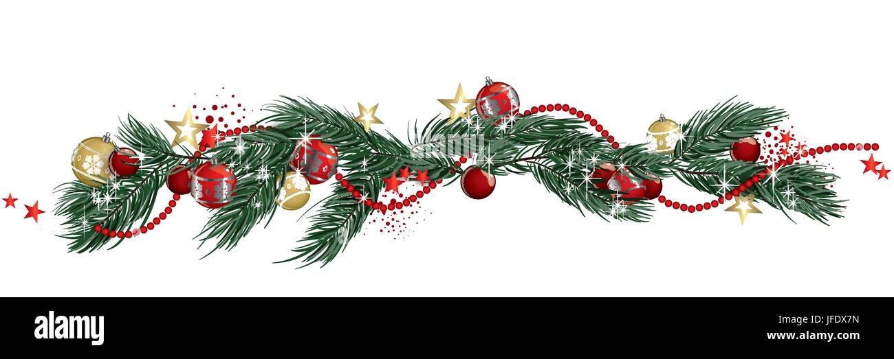 Ghirlanda di Natale glitter e pieno di banner di vettore Illustrazione Vettoriale
