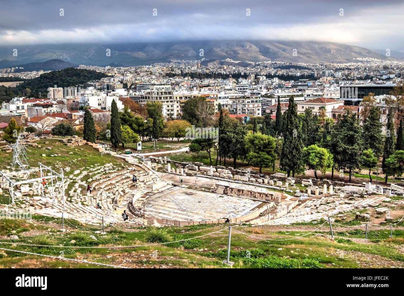 Il Teatro di Dioniso ad Atene, Grecia Foto Stock