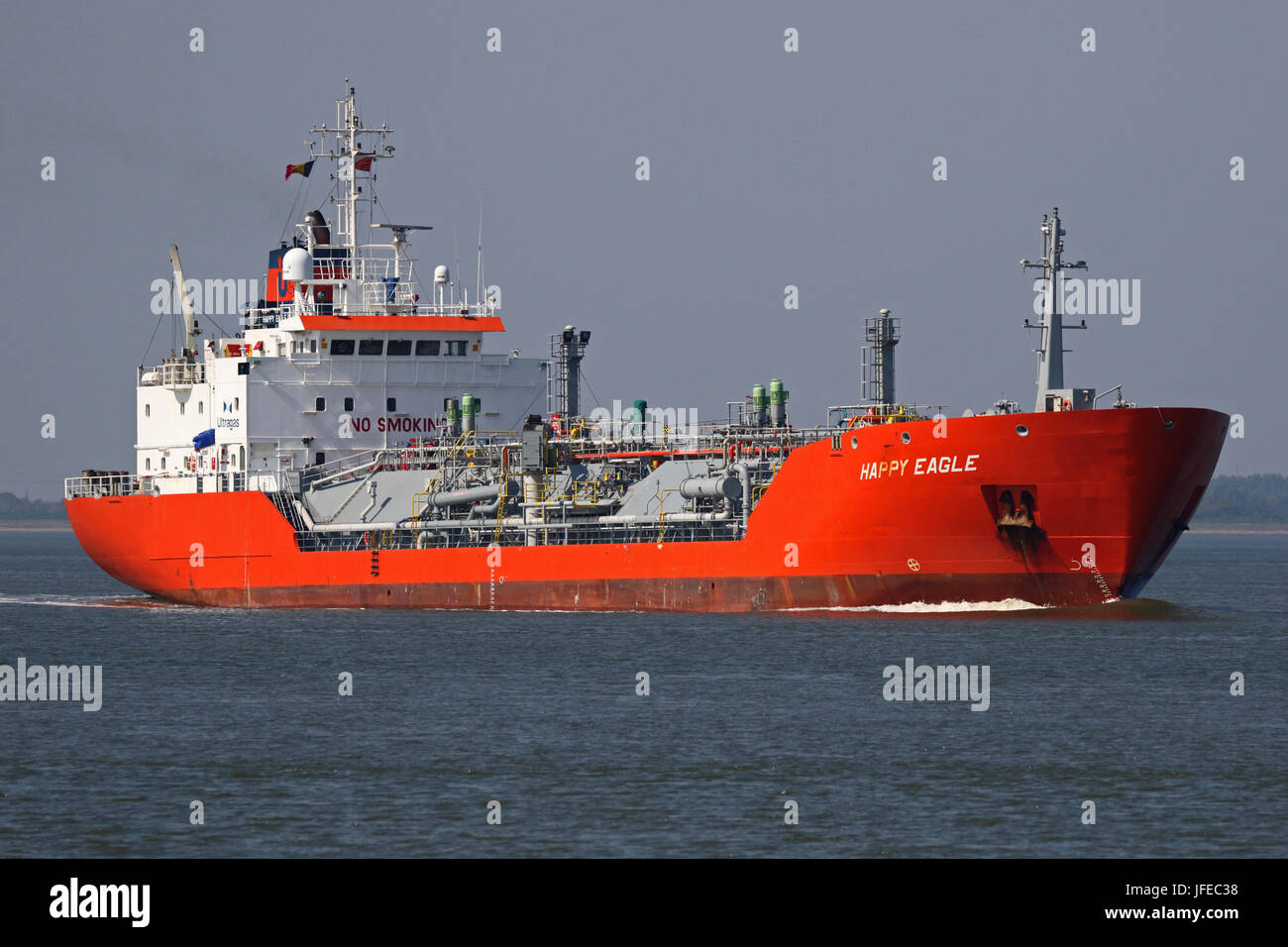 Il LNG Happy Eagle entra nel porto di Rotterdam. Foto Stock