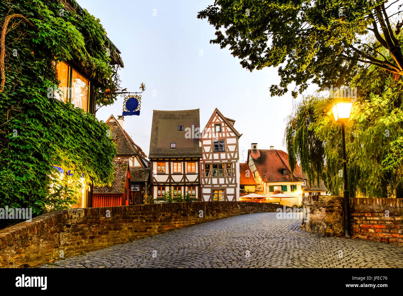 Old Street a Ulm in Germania Foto Stock