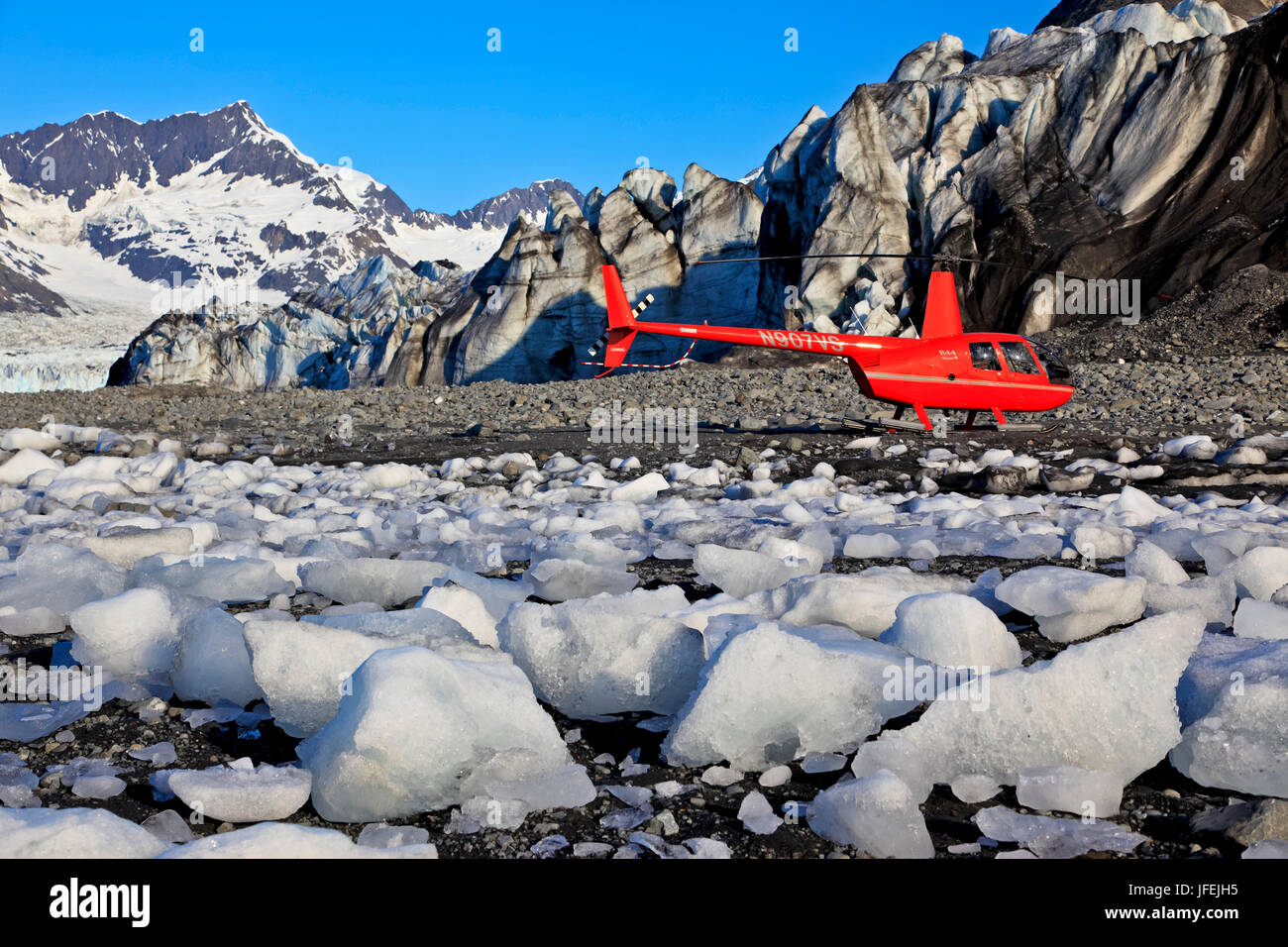 Nord America, USA, Alaska, Columbia glacier, elicottero Foto Stock
