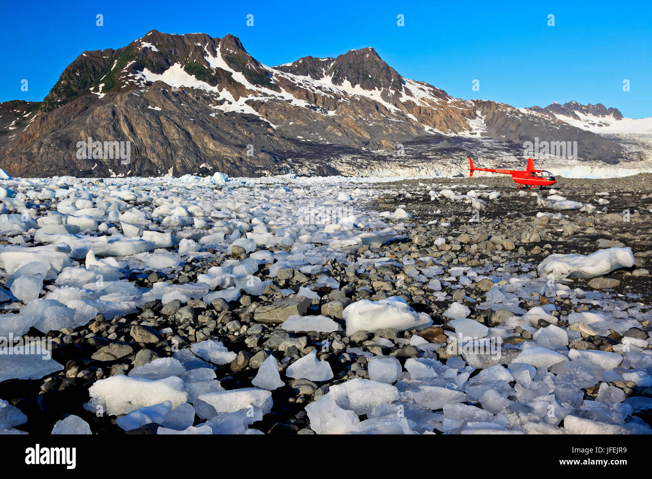 Nord America, USA, Alaska, Columbia glacier, elicottero Foto Stock
