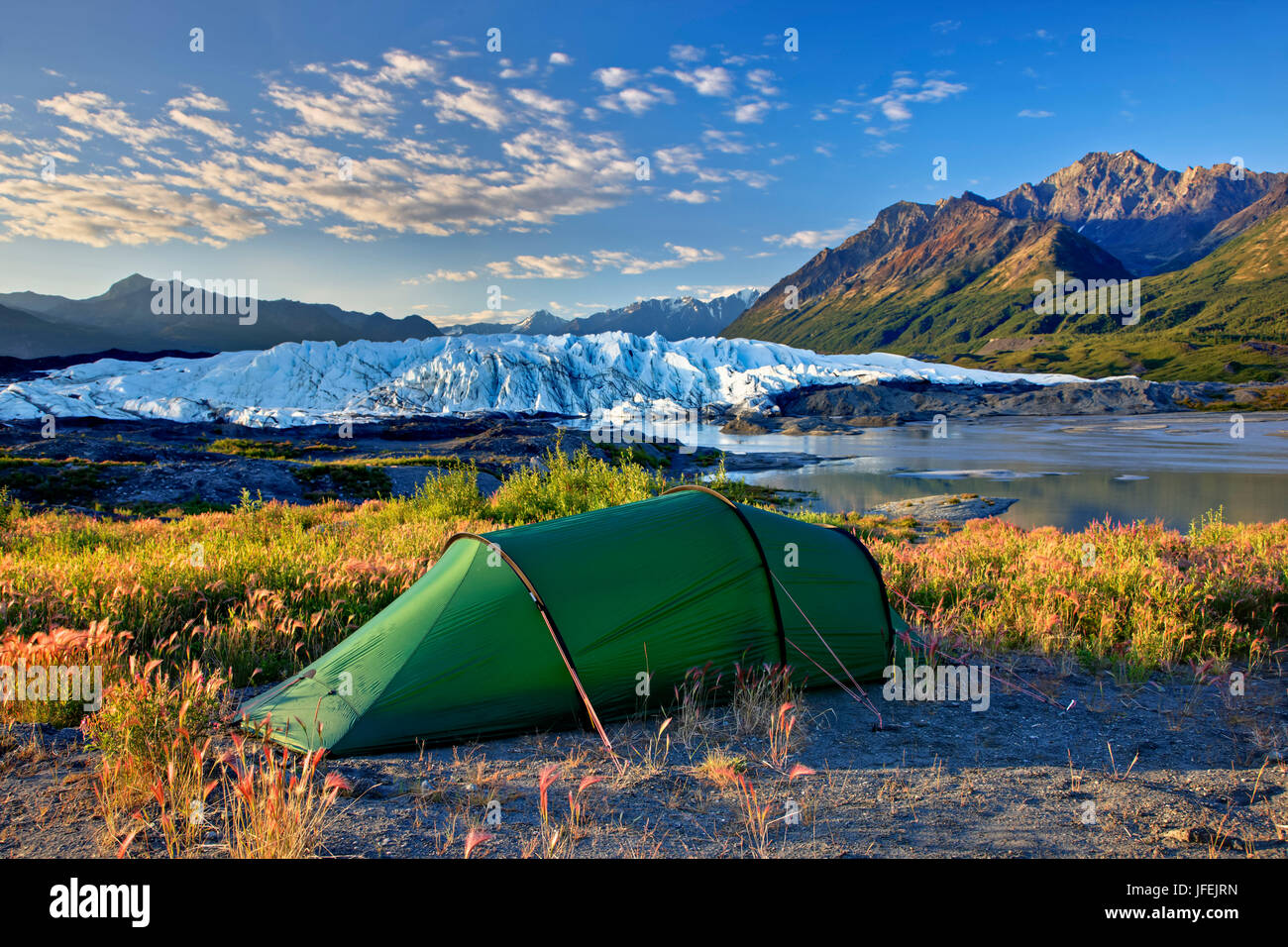 Nord America, USA, Alaska, Matanuska glacier, tenda, Foto Stock