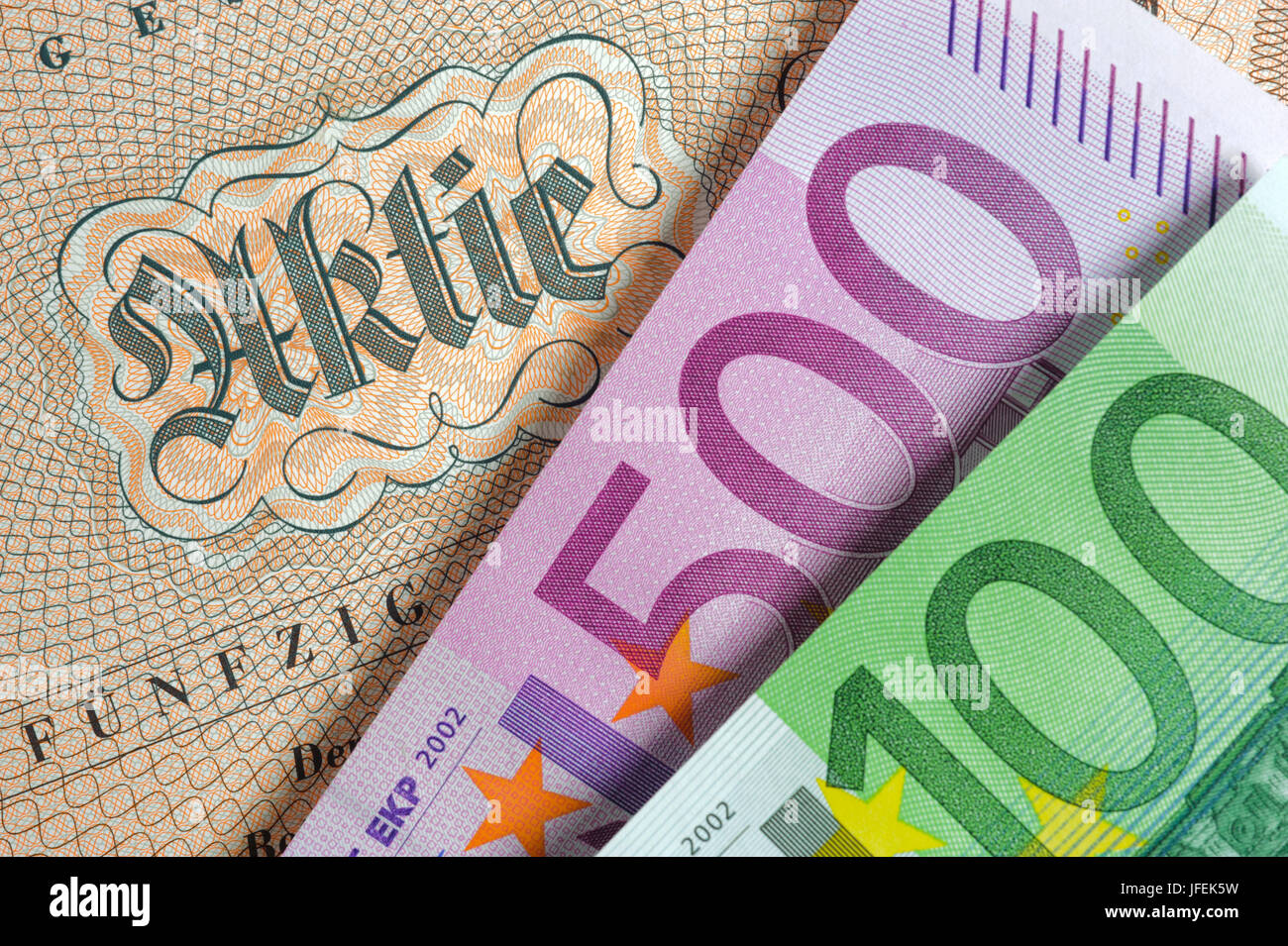 Stock, euro del banco note, denaro, valuta, allegato, Foto Stock