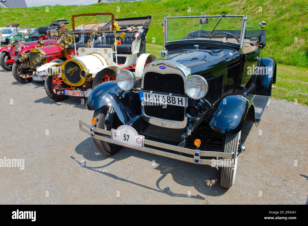 Old-timer rally "contesa Herkomer' di Landsberg a Lech per almeno 80 anni di automobili, qui da Ford una cabriolet, anno di fabbricazione 1928 Foto Stock