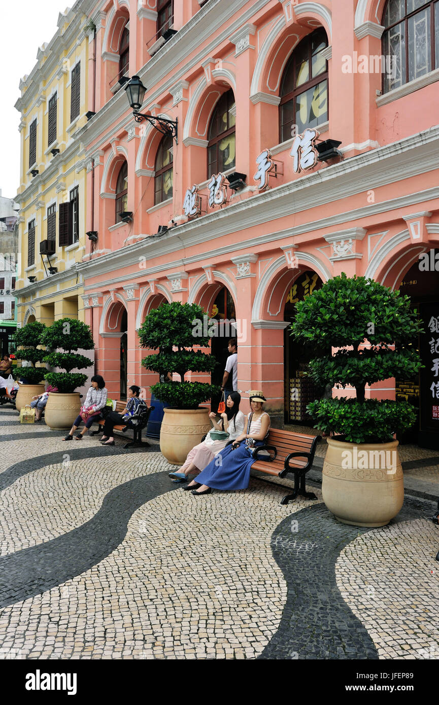 Cina, Macao, centro storico, patrimonio mondiale dell UNESCO, Largo do Senado Foto Stock