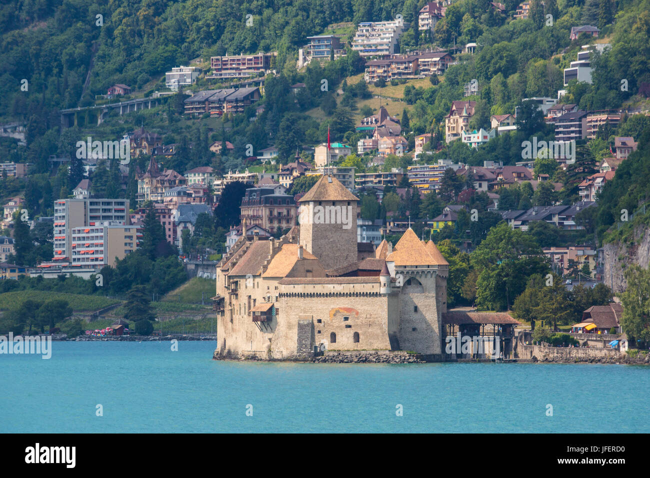 La Svizzera del Castello di Chillon, Lago Leman Foto Stock