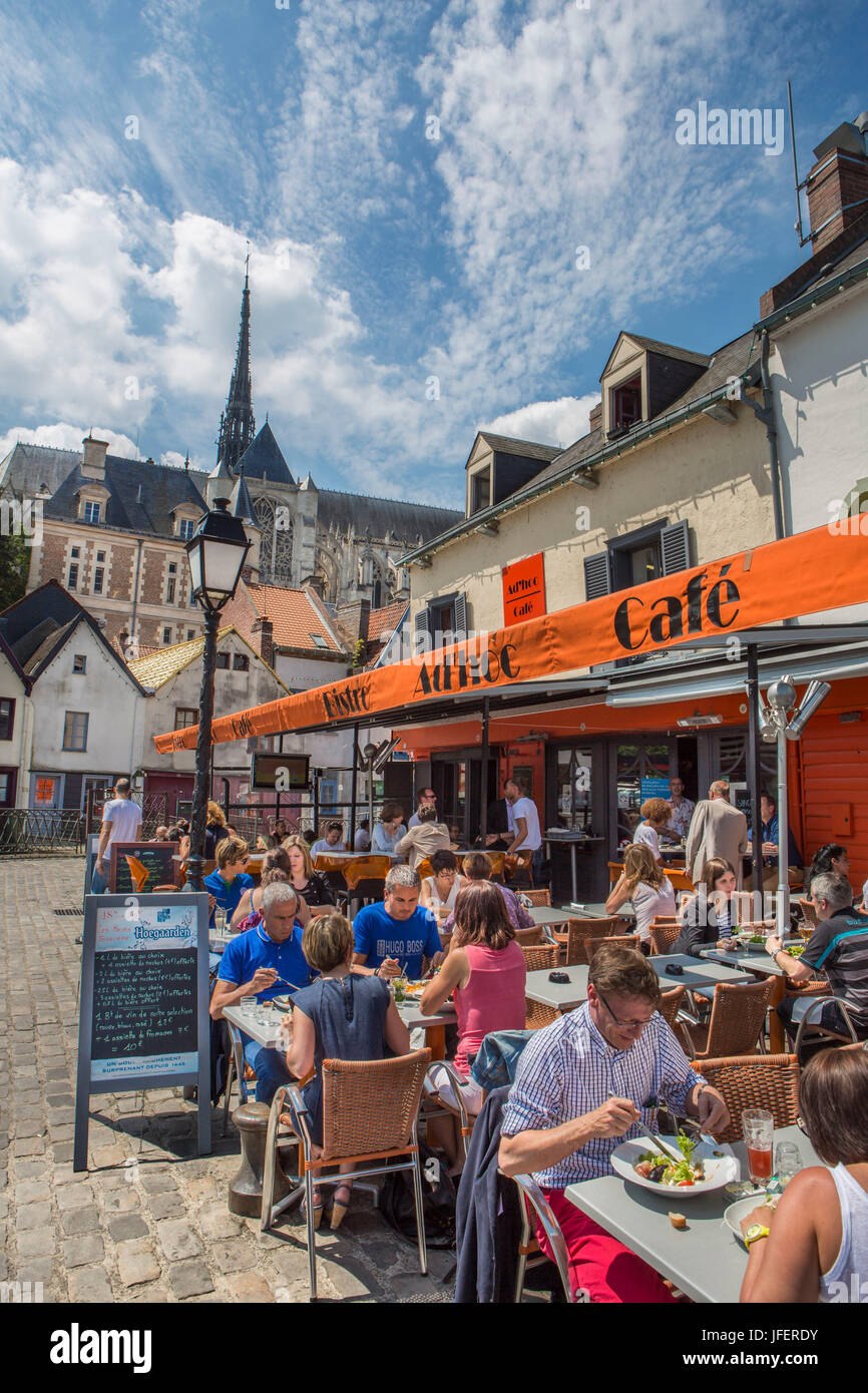 Francia, città di Amiens, vicino la cattedrale di Amiens Foto Stock