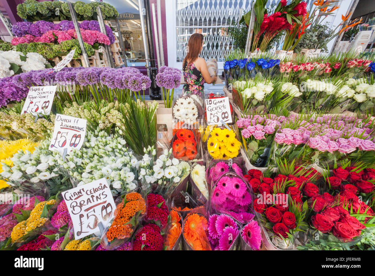 Inghilterra, Londra, Tower Hamlets, Shoreditch, Columbia Road Flower Market Foto Stock