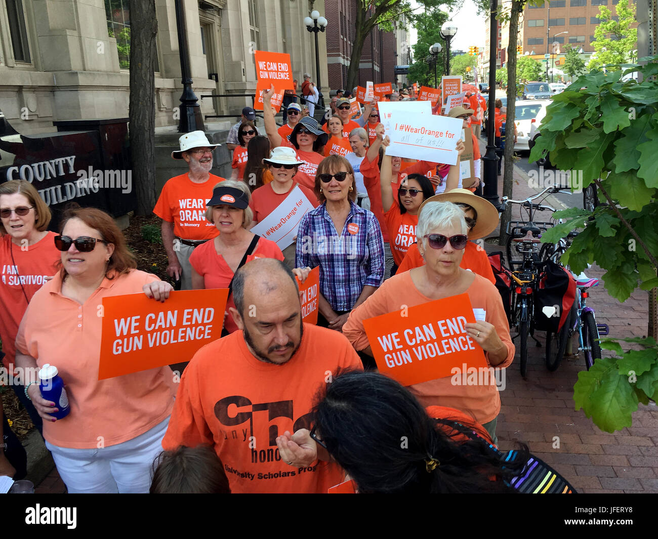 Usura Orange marzo contro la violenza pistola, Ann Arbor, Michigan. Giugno 3, 2017 Foto Stock