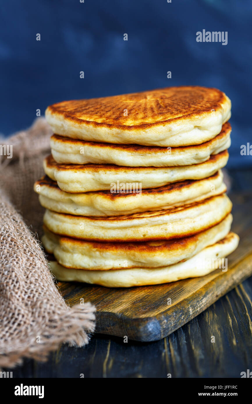Gustosi Pancake closeup. Foto Stock